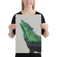 Load image into Gallery viewer, Wolf Howling In The Aurora Borealis
